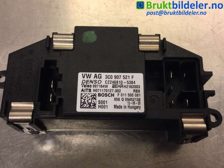 Varmeapparat motstand til VW Passat 2011-2015 (B7) (B7) (VOLKSWAGEN|3C0 907 521 F|CZ246810-5384|997164W)