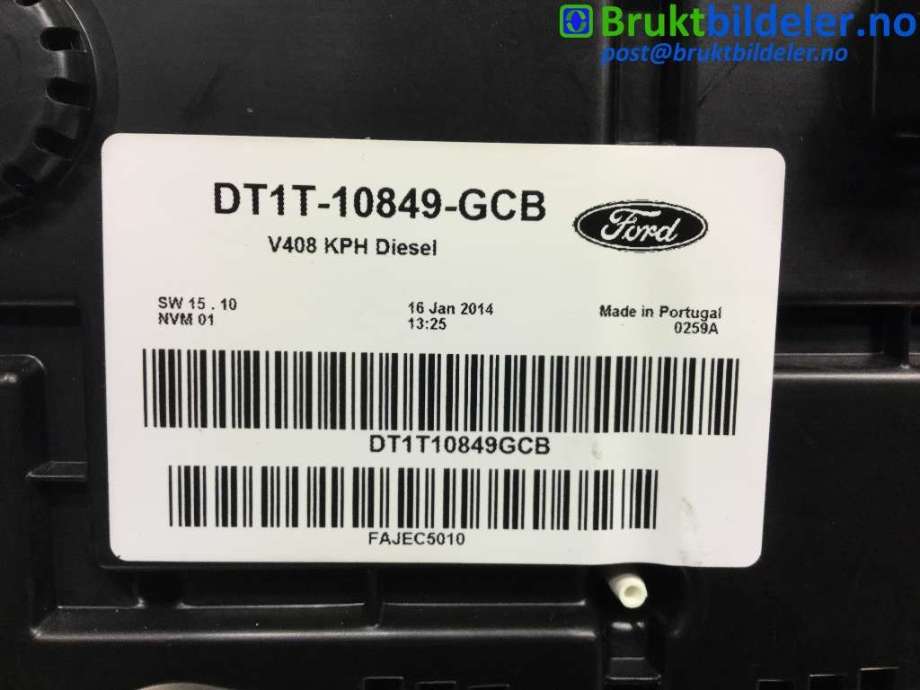 Instrumentpanel til Ford Transit Connect 2013-2018 Type II, Fase 1 (FORD|DT1T-10849-GCB|)