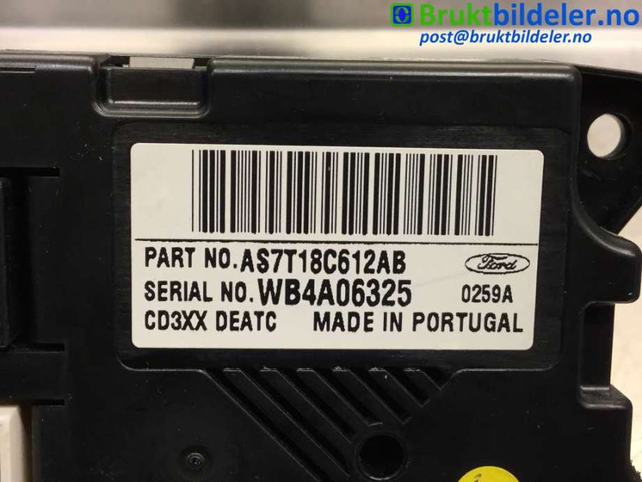 Varmeapparat betjening til Ford Mondeo 2007-2010 (Type IV, Fase 1)  (FORD|AS7T-18C612-AB|)