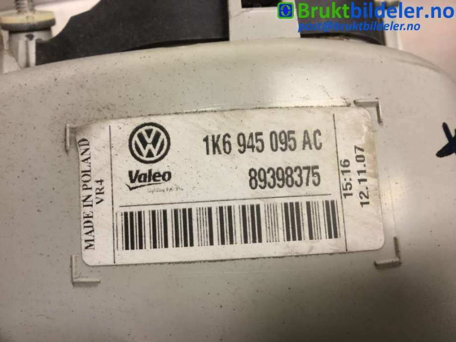 Baklykt venstre til VW Golf V, Combi 2003-2008  (VOLKSWAGEN|1K6945095AC|89398375|)