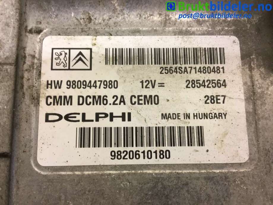 Styreenhet motor til Peugeot Expert 2016-->> (Type III)  (PEUGEOT|9809447980|28542564|9820610180)