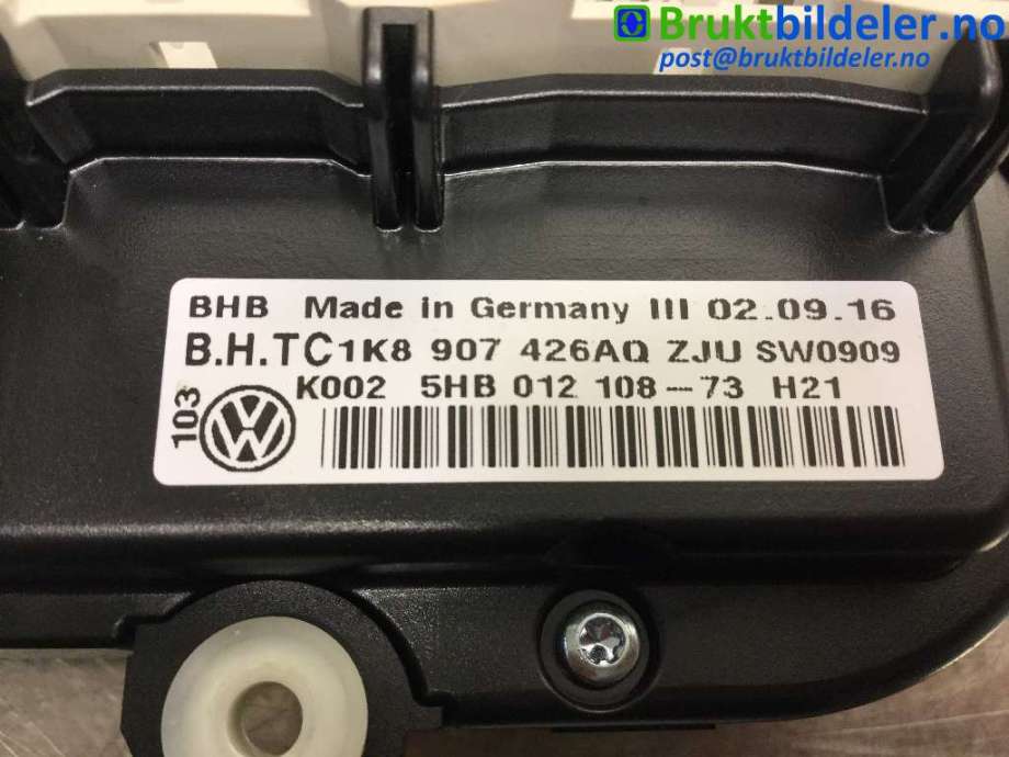 Varmeapparat betjening til VW Caddy 2015-2020 (Type III, Fase 3)  (VOLKSWAGEN|1K8 907 426 AQ|)