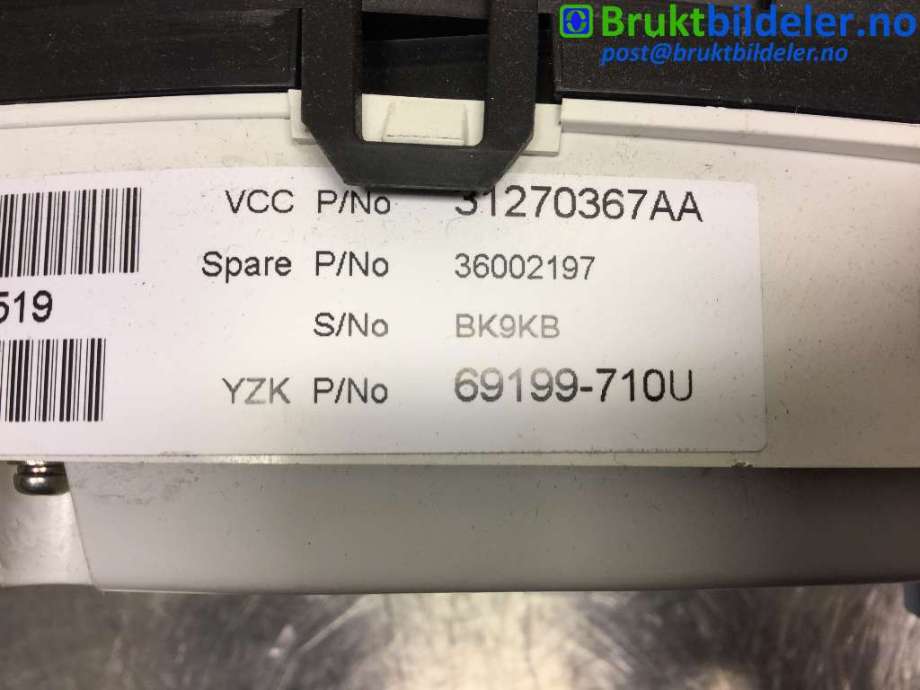 Instrumentpanel til Volvo XC70 2008-2013 (Type II, Fase 1)  (VOLVO|31270367AA|69199-710U|)