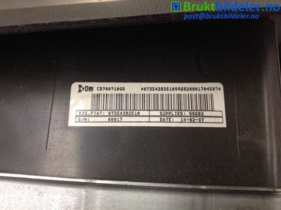 Airbag passasjer til Citroën Jumper 2007-2013 (Type III, Fase 1)  (CITROEN|07354382510|)
