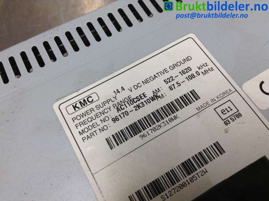 Bilstereo til Kia Soul 2009-2013 (Type I) (SOUL 12|96170-2K310WK|AC110CSEE|)