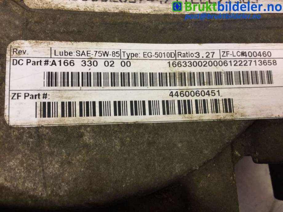 Kardang til Mercedes ML 2011-2015 (Fase 1) (W166) (W166) (MERCEDES|A 166 330 02 00|)