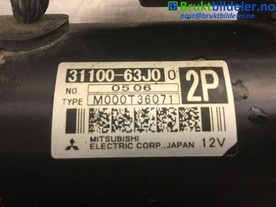 Starter til Suzuki SX4 2009-2013 (Type I, Fase 2)  (SUZUKI|31100-63J00|M000T36071|)