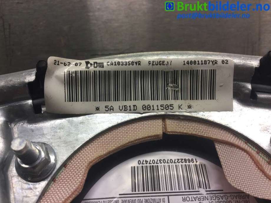 Airbag rattpute til Peugeot Expert 2007-2016 (Type II)  (PEUGEOT|14001187YR|)
