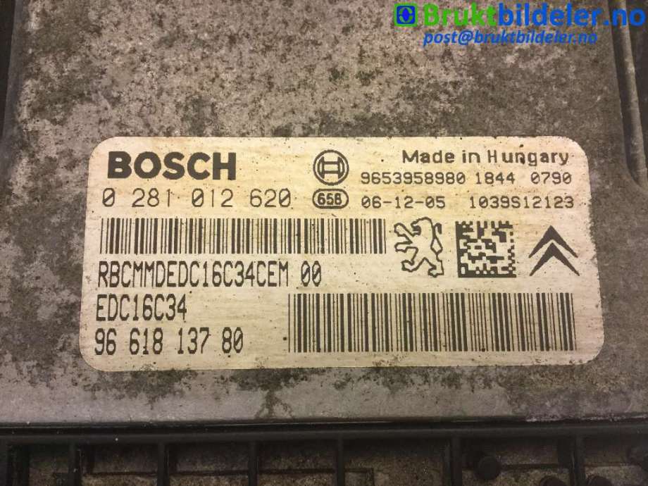 Styreenhet motor til Citroën Berlingo 2002-2008 (Type I, Fase 2)  (CITROEN|96 618 137 80|0 281 012 620|)