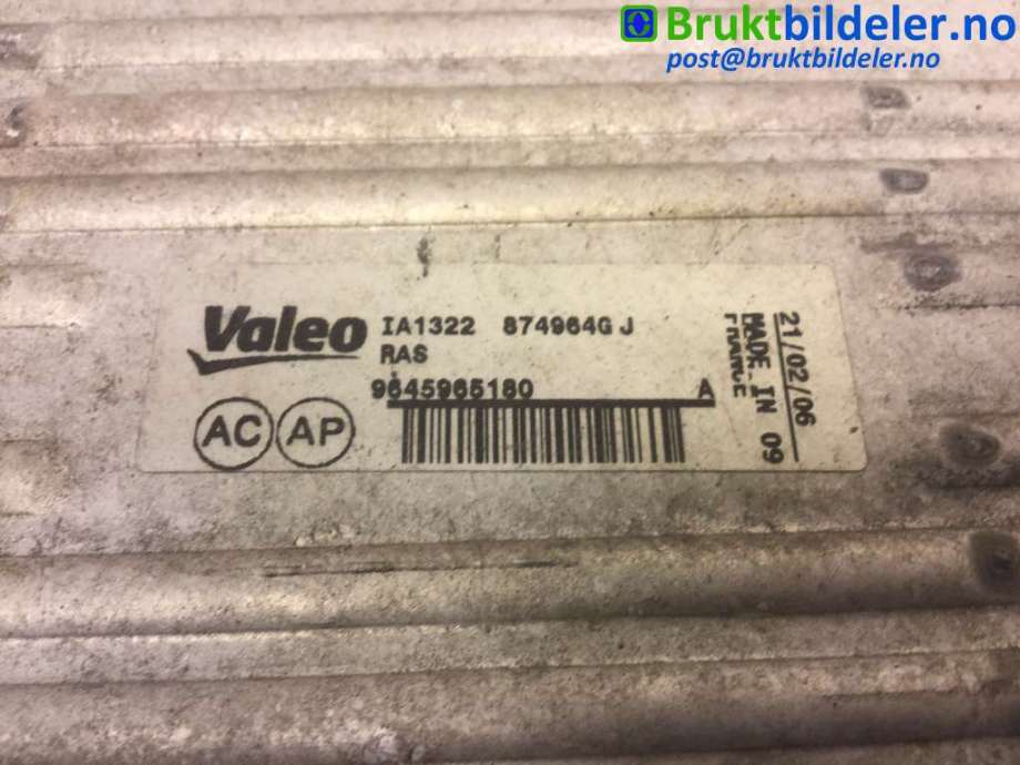 Intercooler til Citroën Berlingo 2002-2008 (Type I, Fase 2)  (CITROEN|96 459 651 80|874964G J|)