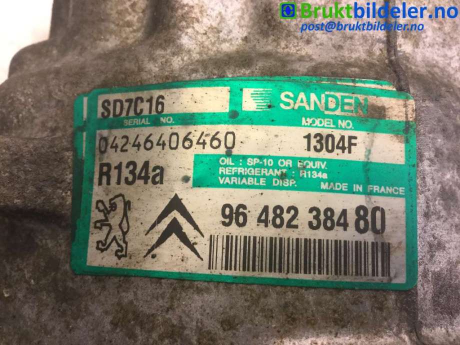Aircondition kompressor til Peugeot 407 2004-2010  (PEUGEOT|96 482 384 80|0246406460|)