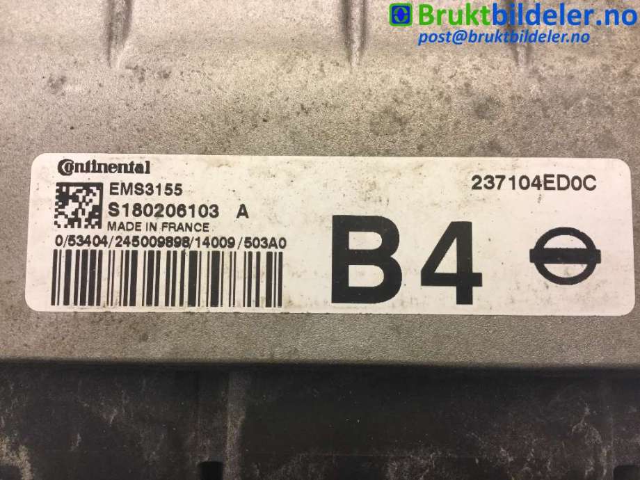 Styreenhet motor til Nissan Qashqai 2014-2021 (Type II)  (NISSAN|237104EDOC|S180206103|)