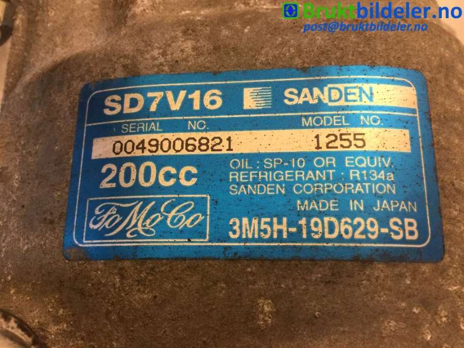 Aircondition kompressor til Mazda 3 2006-2009 (Type I, Fase 2)  (MAZDA|3M5H-19D629-SB|SD7V16|)