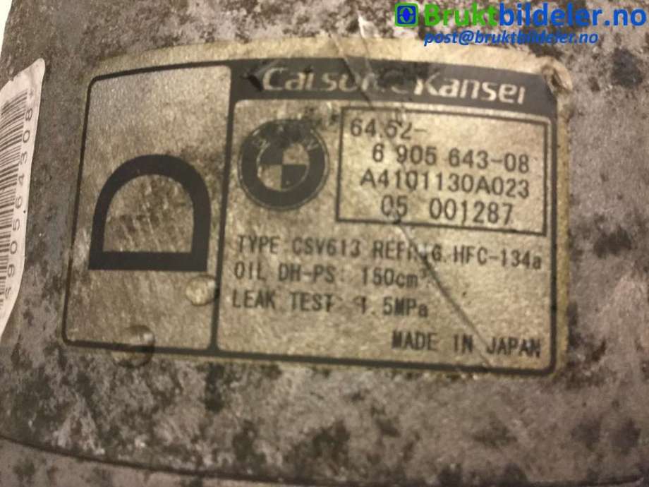 Aircondition kompressor til BMW X3 2003-2006 (Fase 1) (E83) (E83) (BMW|64 52 6 905 643-08|A4101130A023|)
