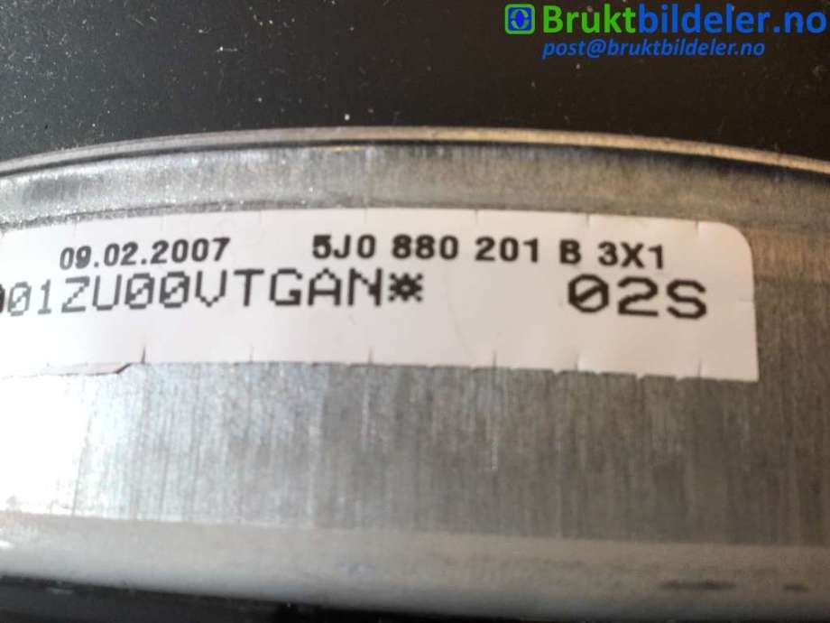 Airbag rattpute til Škoda Roomster 2006-2010 (Fase 1) (SKODA|5J0 880 201 B|)