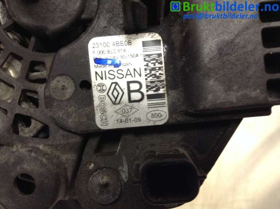 Dynamo til Nissan Qashqai 2014-2021 (Type II)  (NISSAN|23100 4BE0B|F 000 BL0 814|)