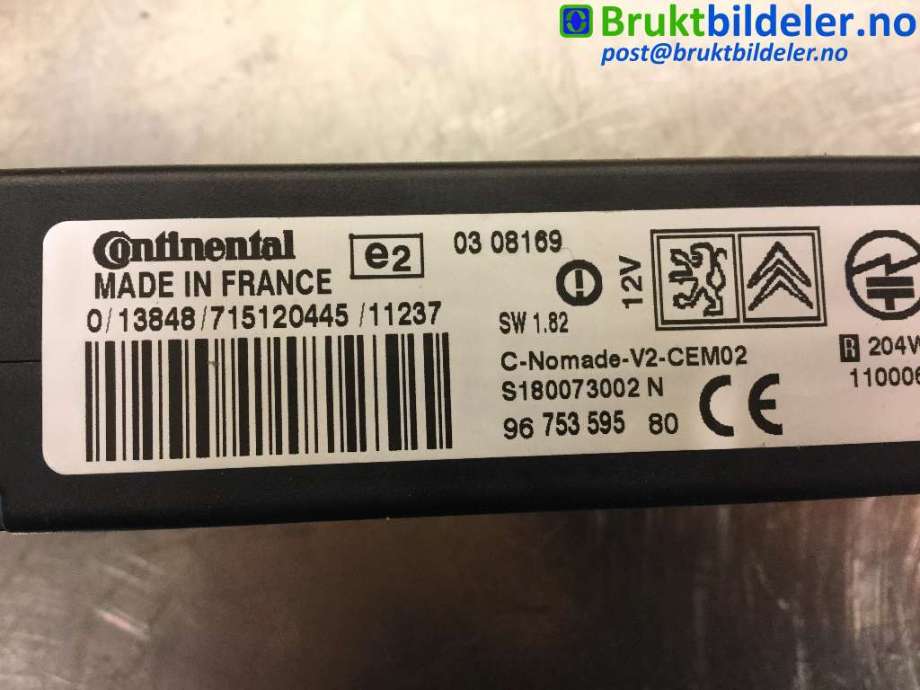 Bilstereo diverse til Peugeot Partner 2008-2015 (Type II, Fase 1)  (PEUGEOT|96 753 595 80|)