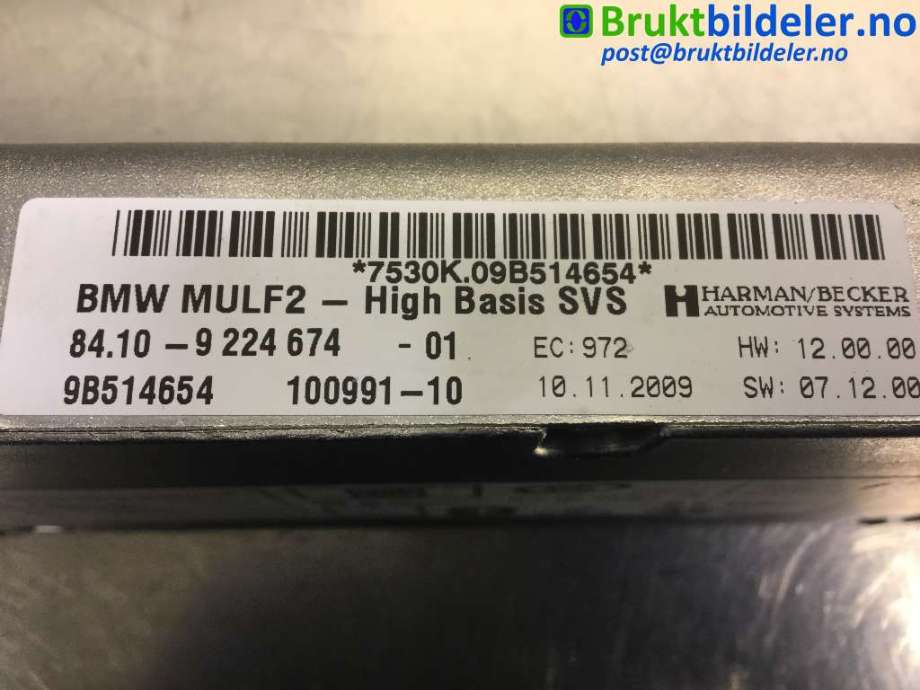Bilstereo diverse til BMW X1 2009-2015 (E84) (E84) (BMW|8410 9 224 674|9B514654|)