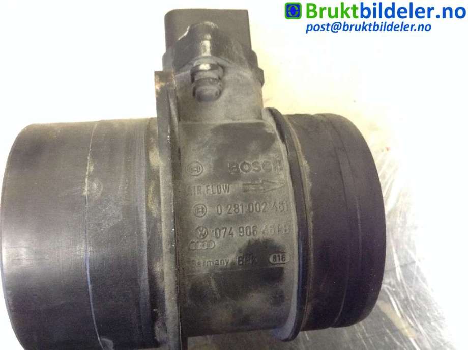Luftmengde/luftmassemåler til VW Touareg 2003-2007 (Type I, Fase 1)  (VOLKSWAGEN|074 906 461 B|)
