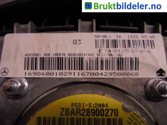 Airbag rattpute til Mercedes A-Klasse 2005-2012 (W169) (W169) (MERCEDES|ET4042950006|EBAR28900270|)