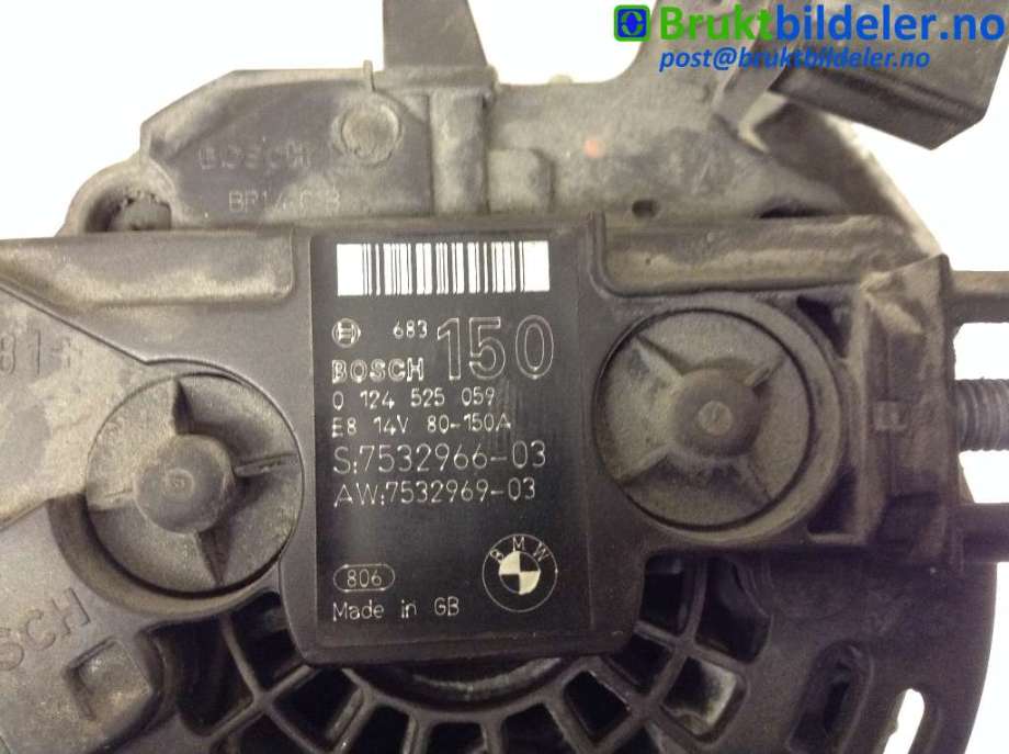 Dynamo til BMW 3-Serie 2005-2011 (E90/E91/E92/E93) (E90/E91/E92/E93) (BMW|12 31 7 532 966|0 124 525 059|)