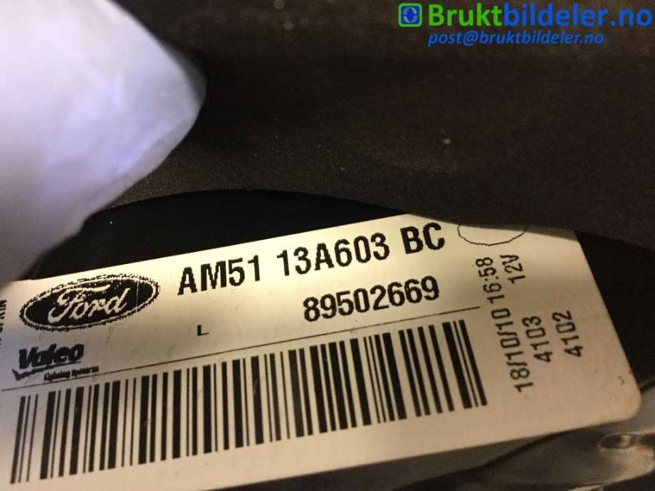 Baklykt venstre indre til Ford C-Max 2010-2015 (Type II, Fase 1)  (FORD|AM51 13A603 BC|89502669|)
