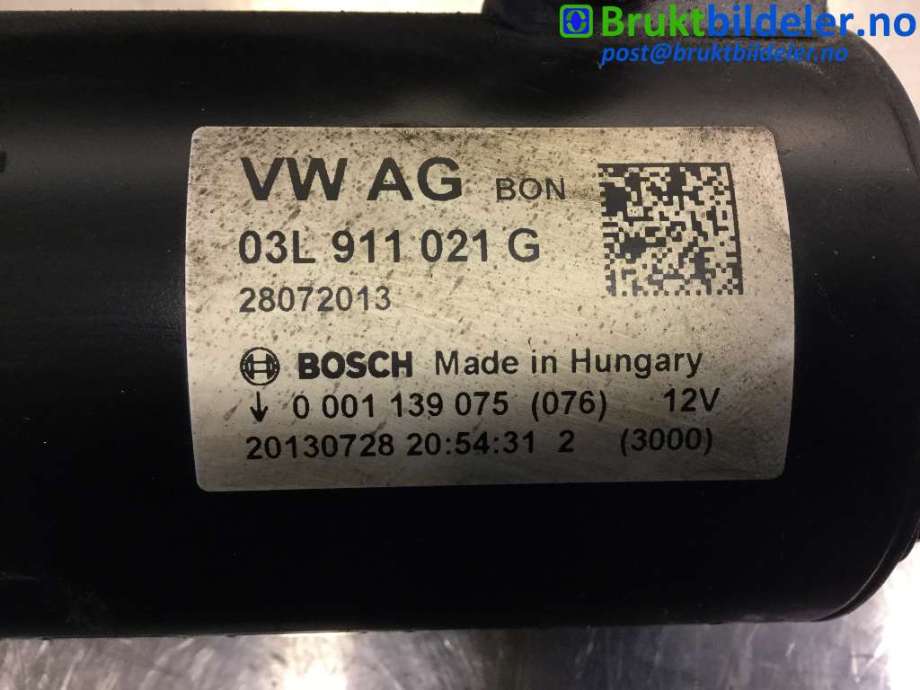 Starter diesel til Audi Q5 2012-2017 (Type I, Fase 2)  (AUDI|03L 911 021 G|0 001 139 075|)