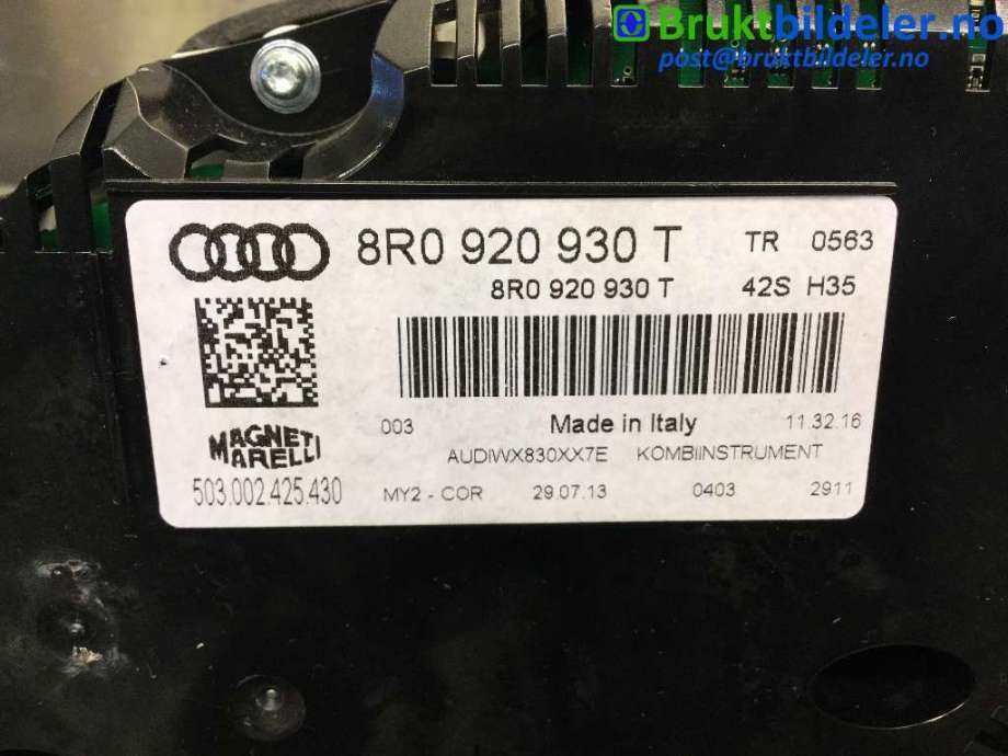 Instrumentpanel til Audi Q5 2012-2017 (Type I, Fase 2)  (AUDI|8R0 920 930 T|503.002.425.430|)