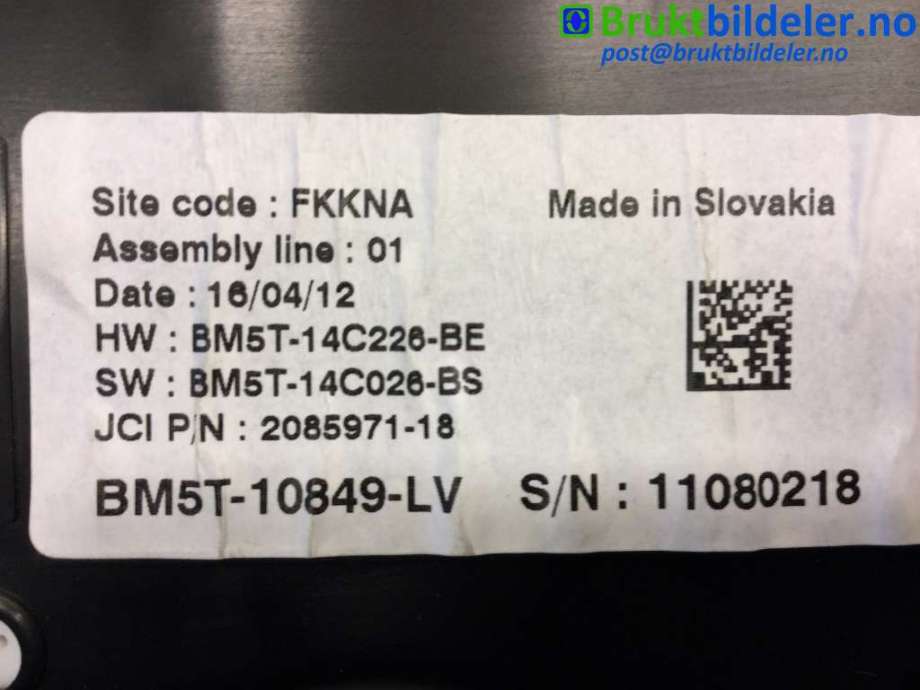 Instrumentpanel til Ford Focus 2011-2014 (Type III, Fase 1) (FORD|BM5T-10849-LV|)