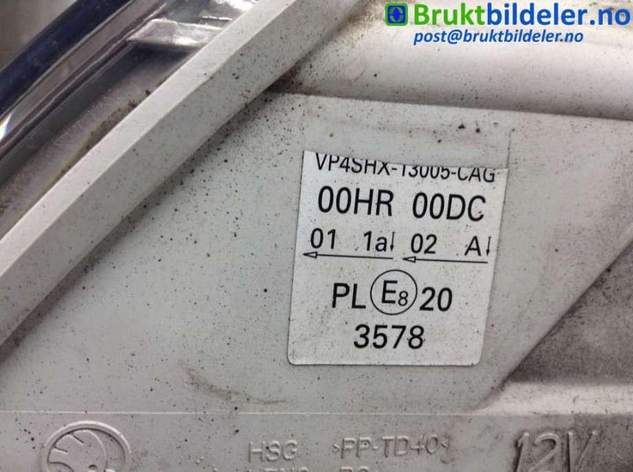 Frontlykt høyre xenon til Škoda Octavia 2005-2008 (Type II, Fase 1)  (SKODA|1Z1 941016 B|)