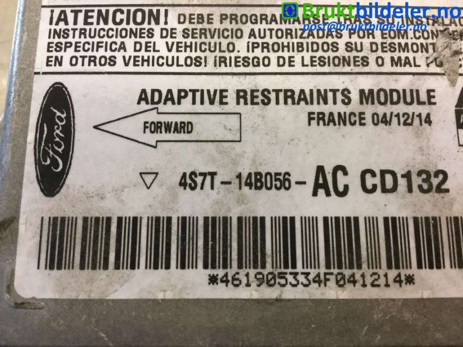 Airbag elektronikk til Ford Mondeo 2001-2007 (Type III)  (FORD|4S7T-14B056-AC|)