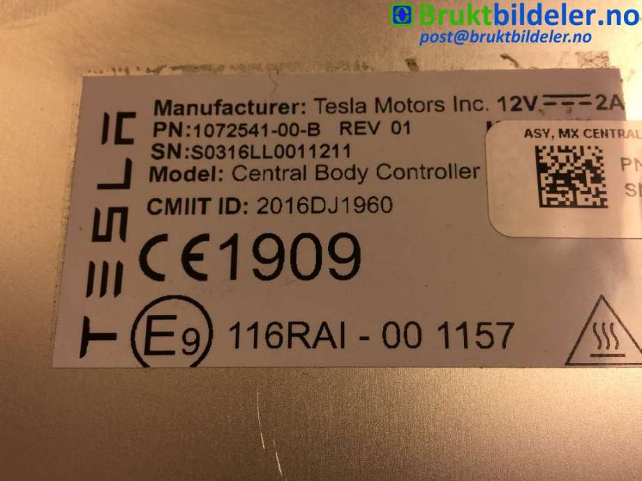 Styreenhet diverse til Tesla Model X 2016-->> (TESLA|1072514-00-B|)