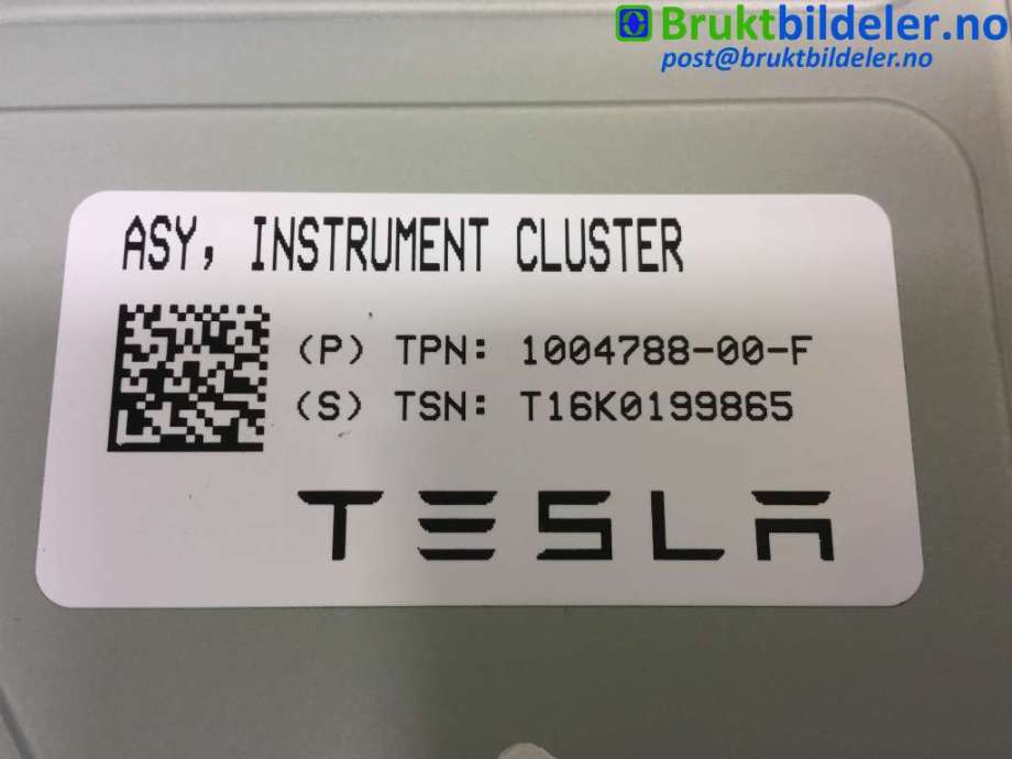 Instrumentpanel til Tesla Model X 2016-->>  (TESLA|1004788-00-F|T16K0199865|)