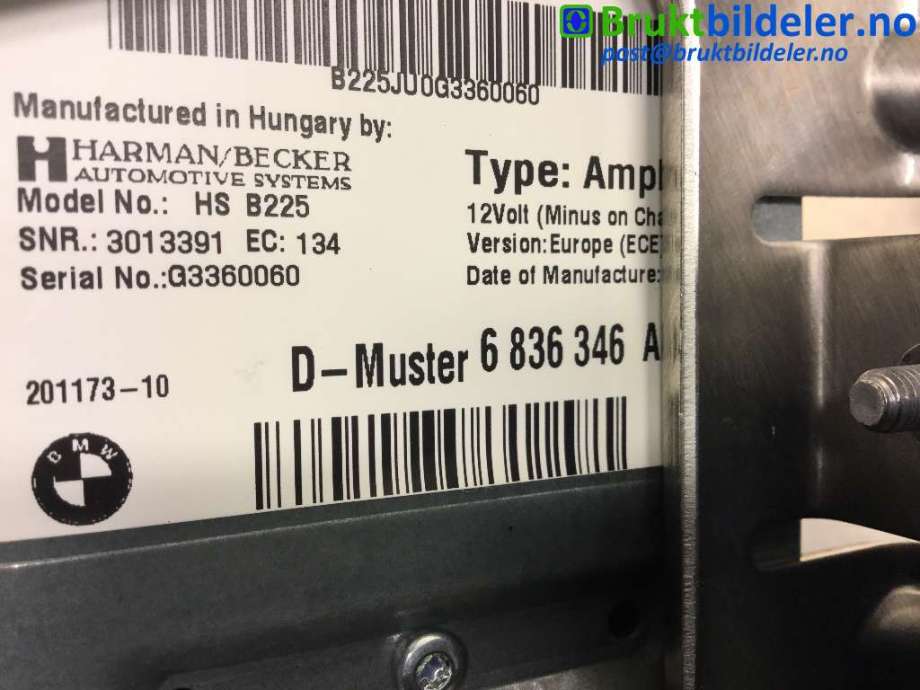 Bilstereo forsterker til BMW i3 2013-2022 (BMW|6 836 346|)
