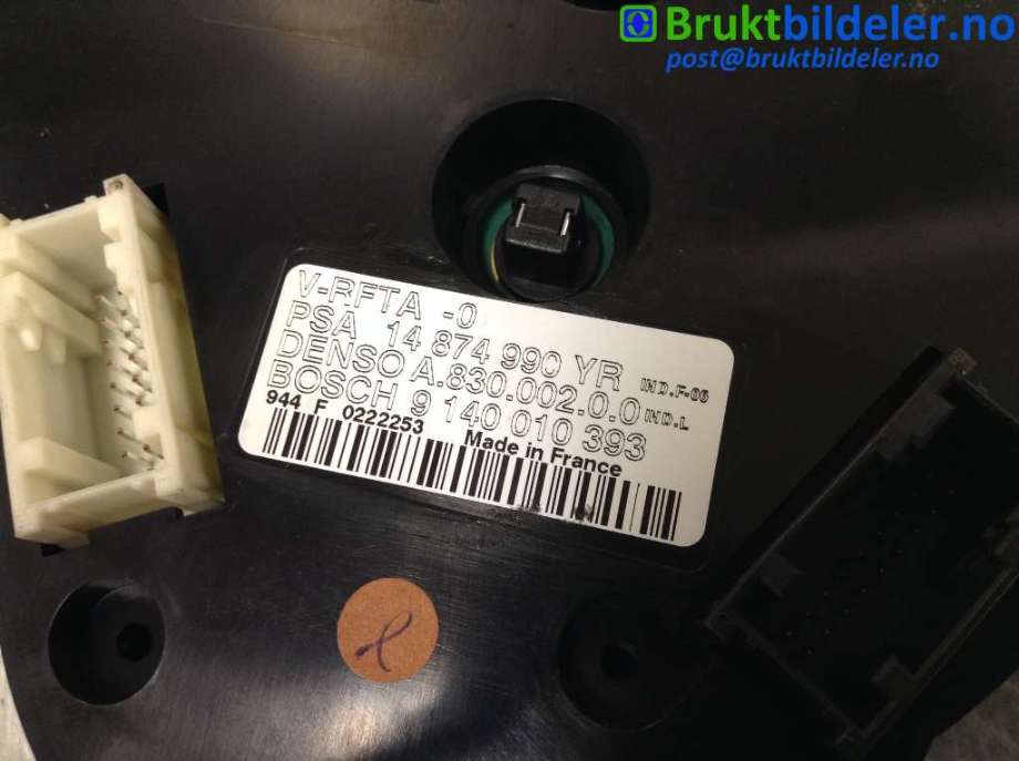 Varmeapparat betjening til Peugeot 807 2003-2009  (PEUGEOT|14874990YR|A38000200|9140010393)