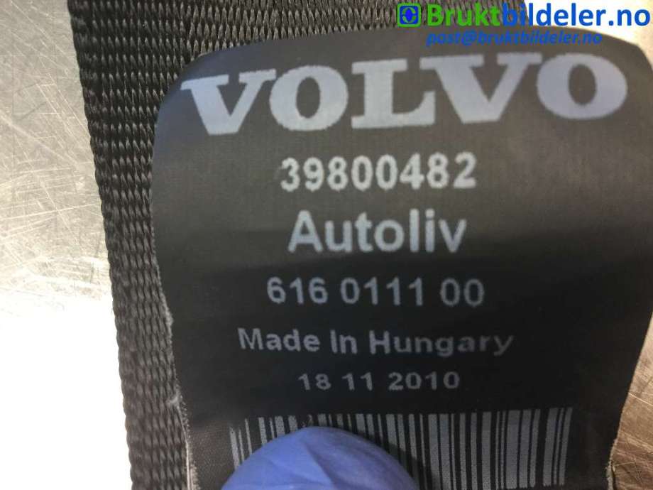 Sikkerhetsbelte foran høyre til Volvo V60 2010-2013 (Type I, Fase 1)  (VOLVO|39800482||616155800)