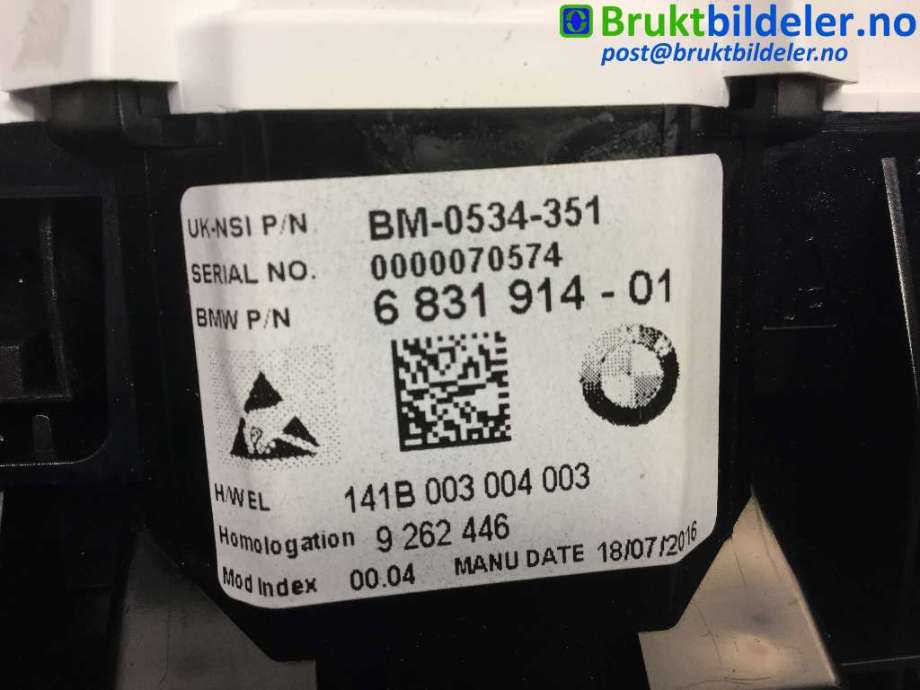 Instrumentpanel til BMW i3 2013-2022  (BMW|6 831 914-01|)