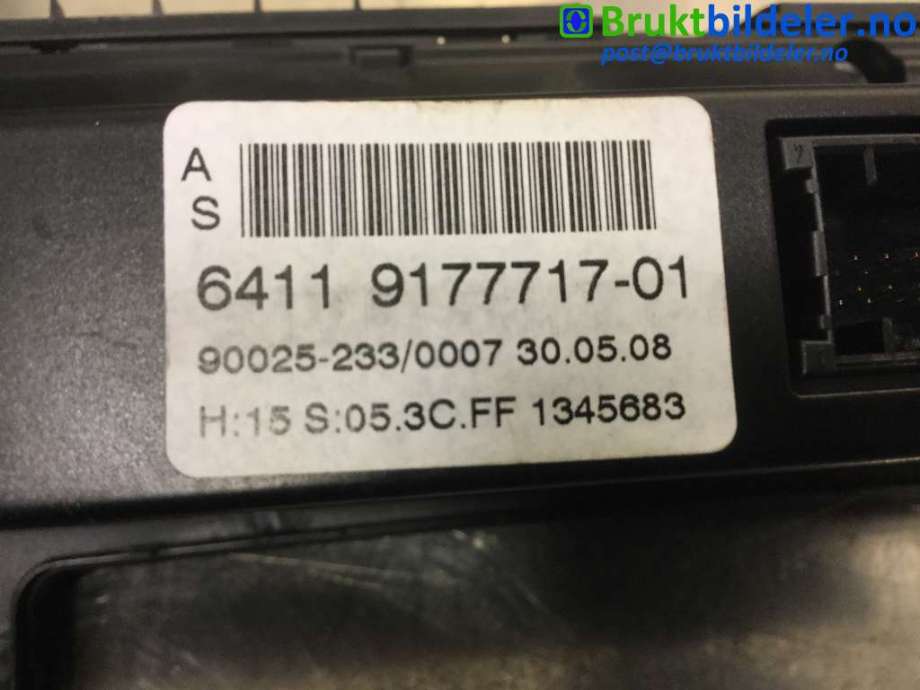 Varmeapparat betjening til BMW 5-Serie 2003-2010 (E60/E61) (E60/E61) (BMW|64 11 9 177 717|)