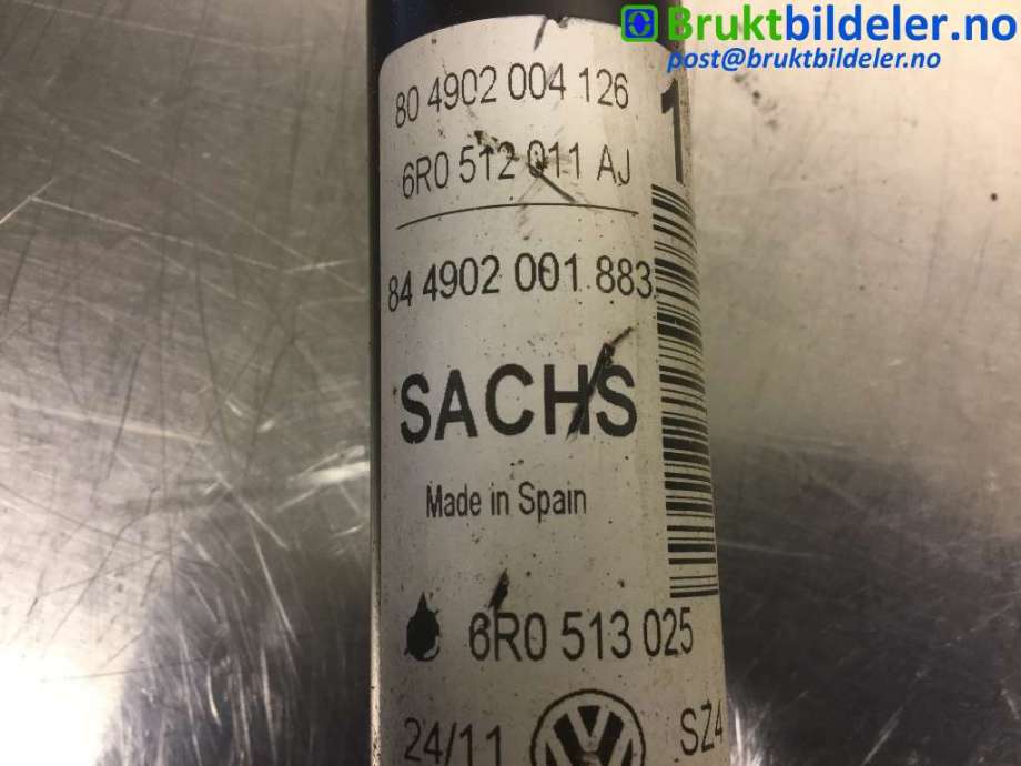 Støtdemper bak til VW Polo 2009-2014 (Type V, Fase 1) (VOLKSWAGEN|6R0 513 025||6R0 512 011 AJ)