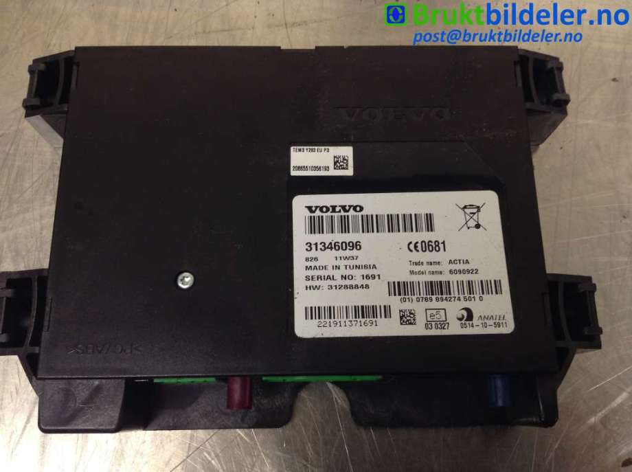 Styreenhet diverse til Volvo V60 2010-2013 (Type I, Fase 1)  (VOLVO|31346096|)