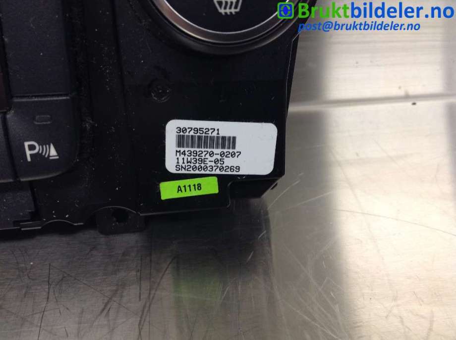Varmeapparat betjening til Volvo V60 2010-2013 (Type I, Fase 1)  (VOLVO|30795271|)