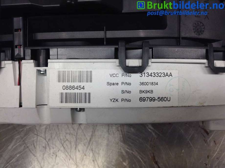 Instrumentpanel til Volvo V60 2010-2013 (Type I, Fase 1)  (VOLVO|31343323AA|)