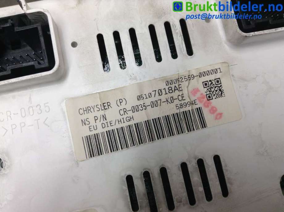 Instrumentpanel til Jeep Compass 2007-2009 (Type I, Fase 1)  (JEEP|05107018AE|)