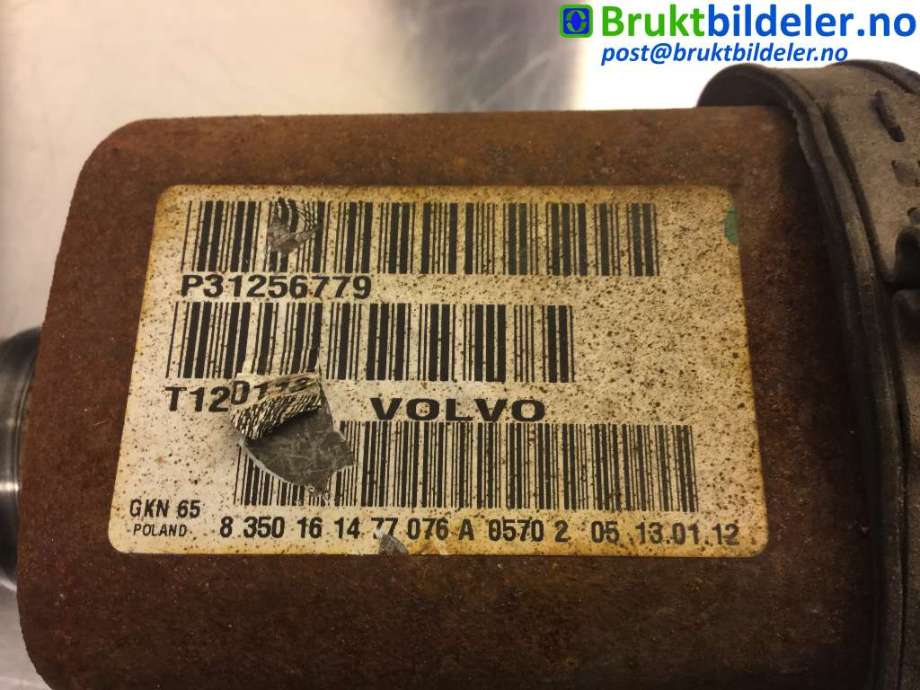 Drivaksel venstre foran til Volvo V70 2007-2013 (Type III, Fase 1)  (VOLVO|31256779|)