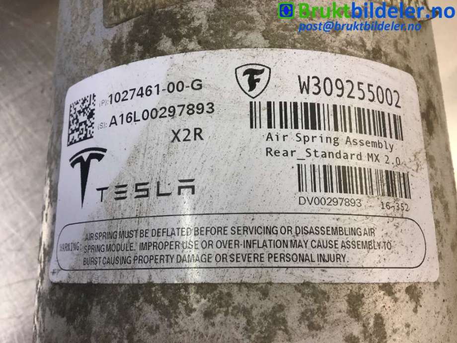 Fjærbein høyre bak til Tesla Model X 2016-->>  (TESLA|1027461-00-G|S16L00297893|)