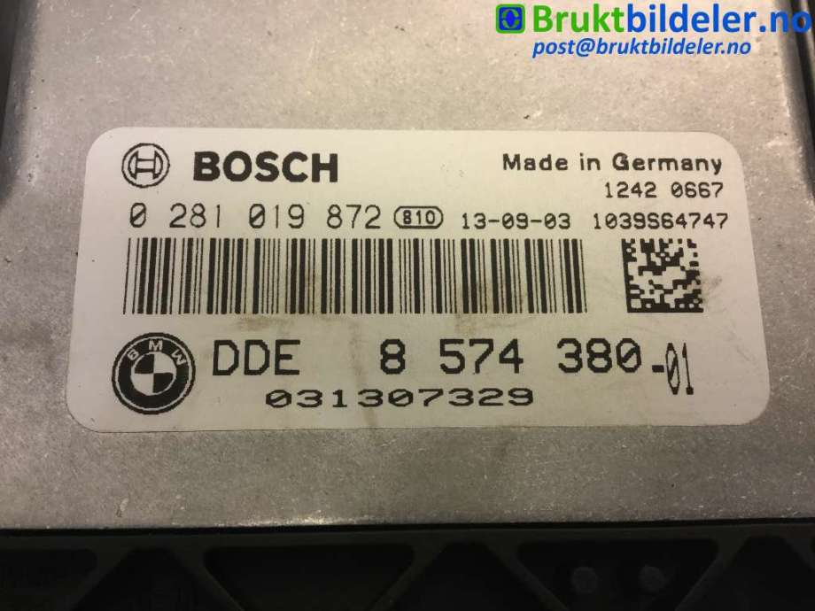 Styreenhet motor til BMW 5-Serie 2010-2017 (F10/F11) (F10/F11) (BMW|8 574 380|0 281 019 872|)