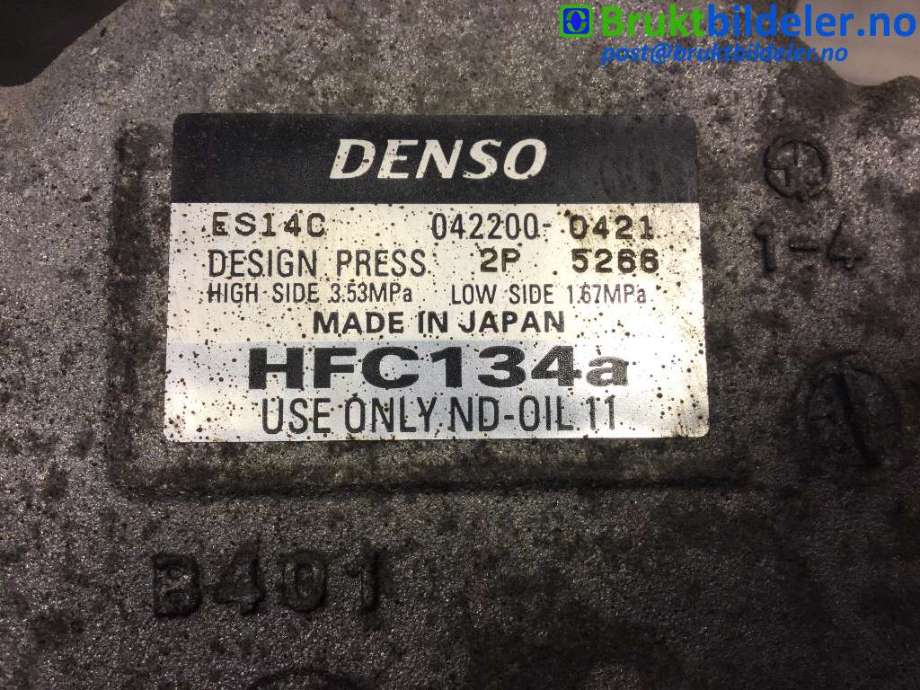 Aircondition kompressor til Toyota Prius +7 2012-2020 (Type III) (stasjonsvogn) (stasjonsvogn) (TOYOTA||042200-0421)
