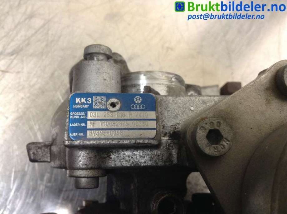 Turbo til VW Polo 2009-2014 (Type V, Fase 1)  (VOLKSWAGEN|03L 971 858 A|BV39F-0098|)