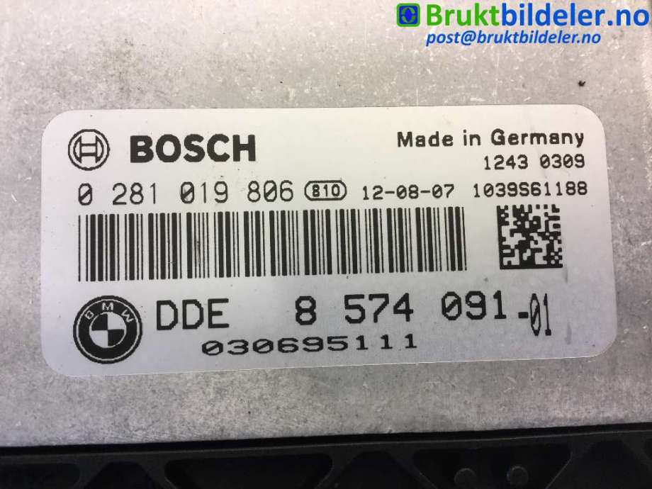 Styreenhet motor til BMW 5-Serie 2010-2017 (F10/F11) (F10/F11) (BMW|8 574 091|0 281 019 806|)