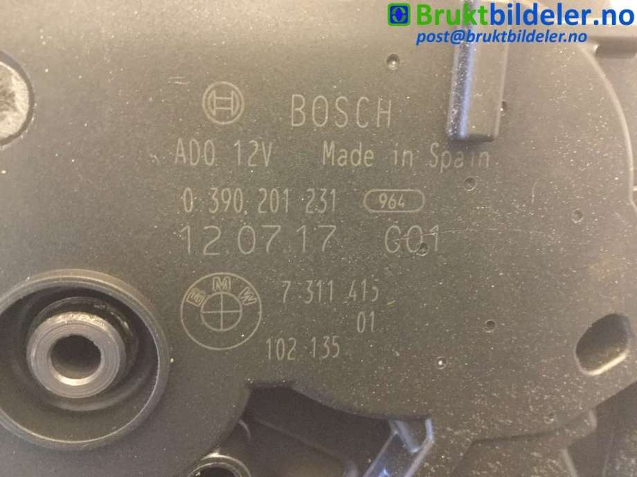Viskermotor bakrute til BMW 5-Serie 2010-2017 (F10/F11) (F10/F11) (BMW|7 311 415|0 390 201 231|)